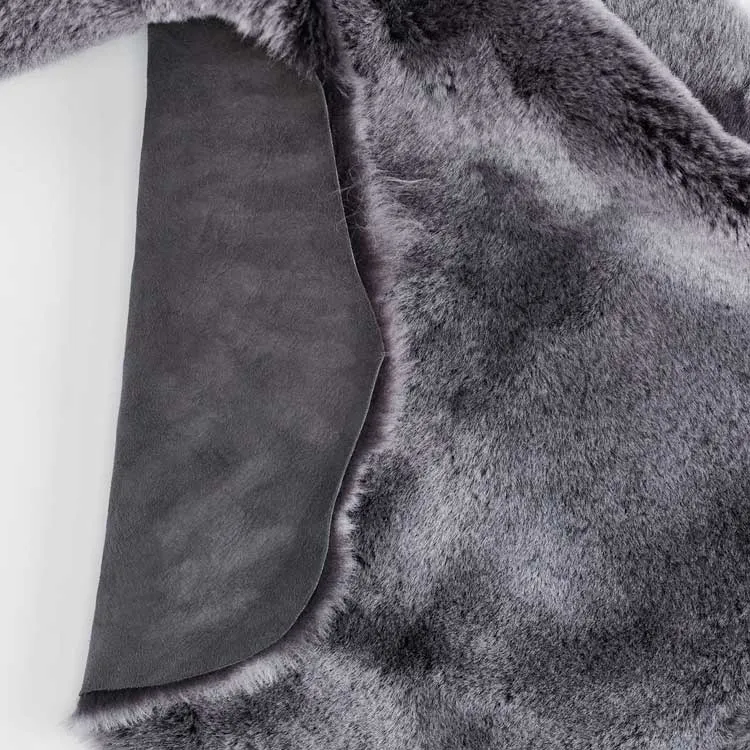 Double Shearling Throw in Graphite