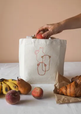 Embroidered Canvas Lunch Bag