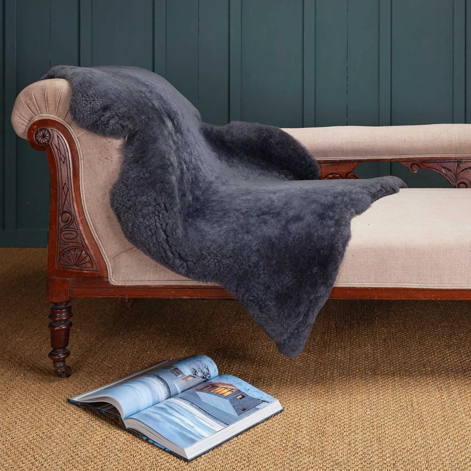 Exclusive Sheepskin Throw Silver