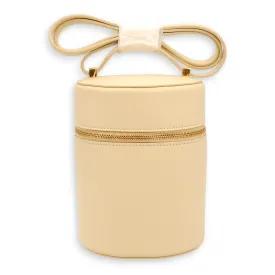 Extra Case Medium Beige Crossbody Bag in Calfskin, Gold hardware