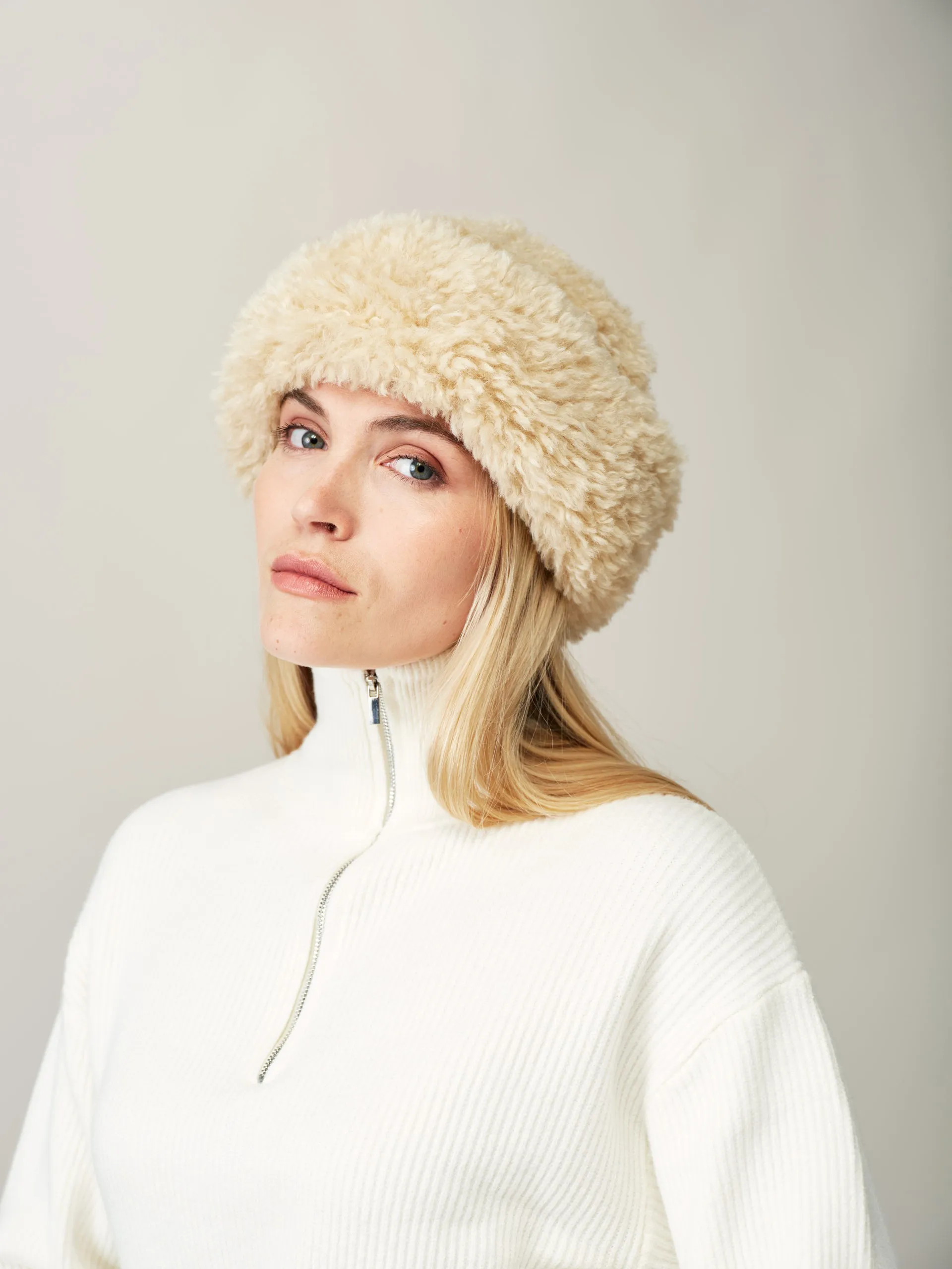 Faux Sheepskin Sherpa Hat