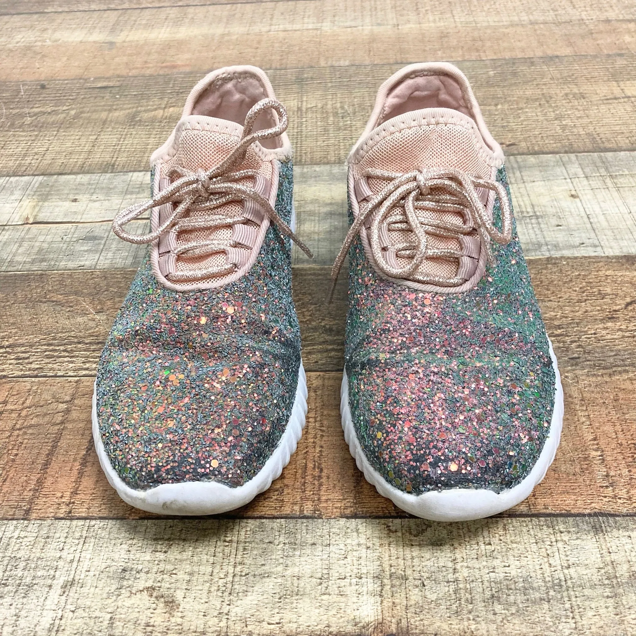Forever Multicolor Glitter Slip On Sneakers- Size 7 (see notes)