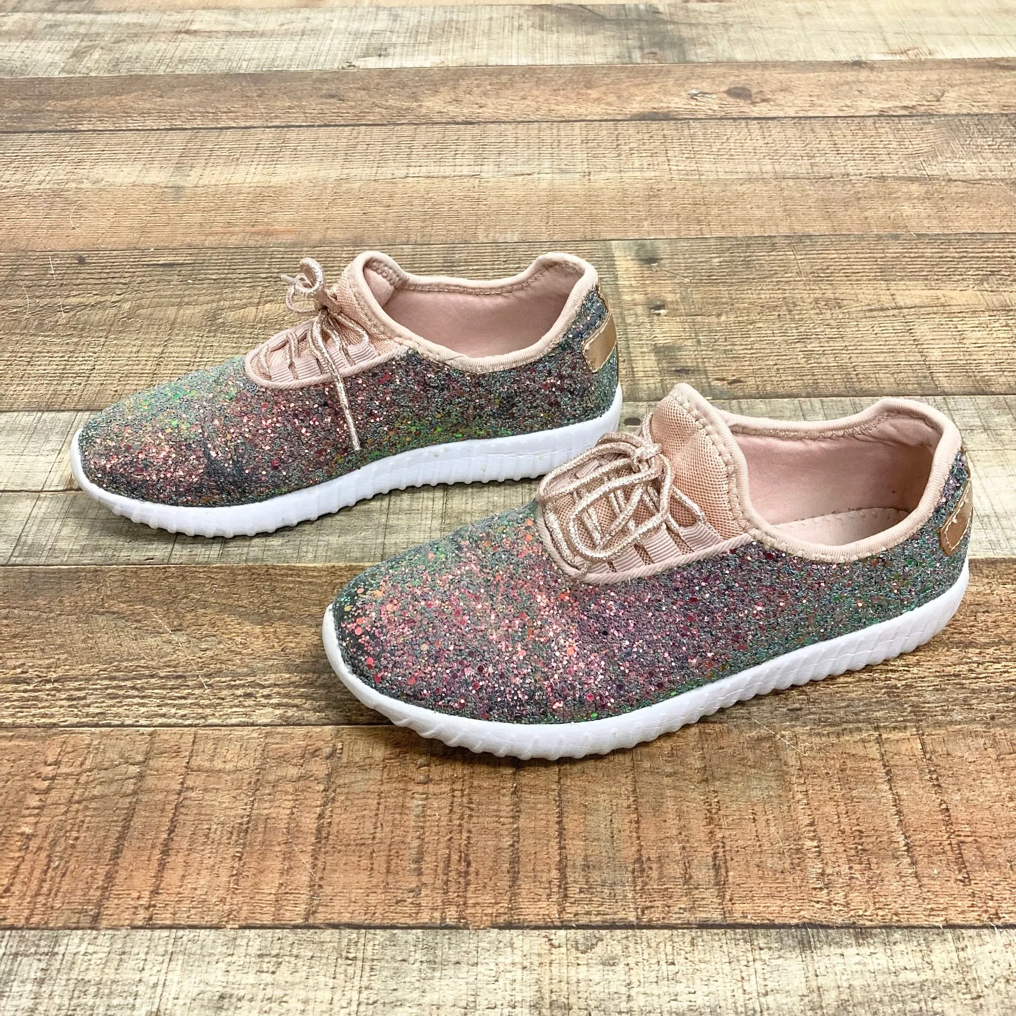 Forever Multicolor Glitter Slip On Sneakers- Size 7 (see notes)