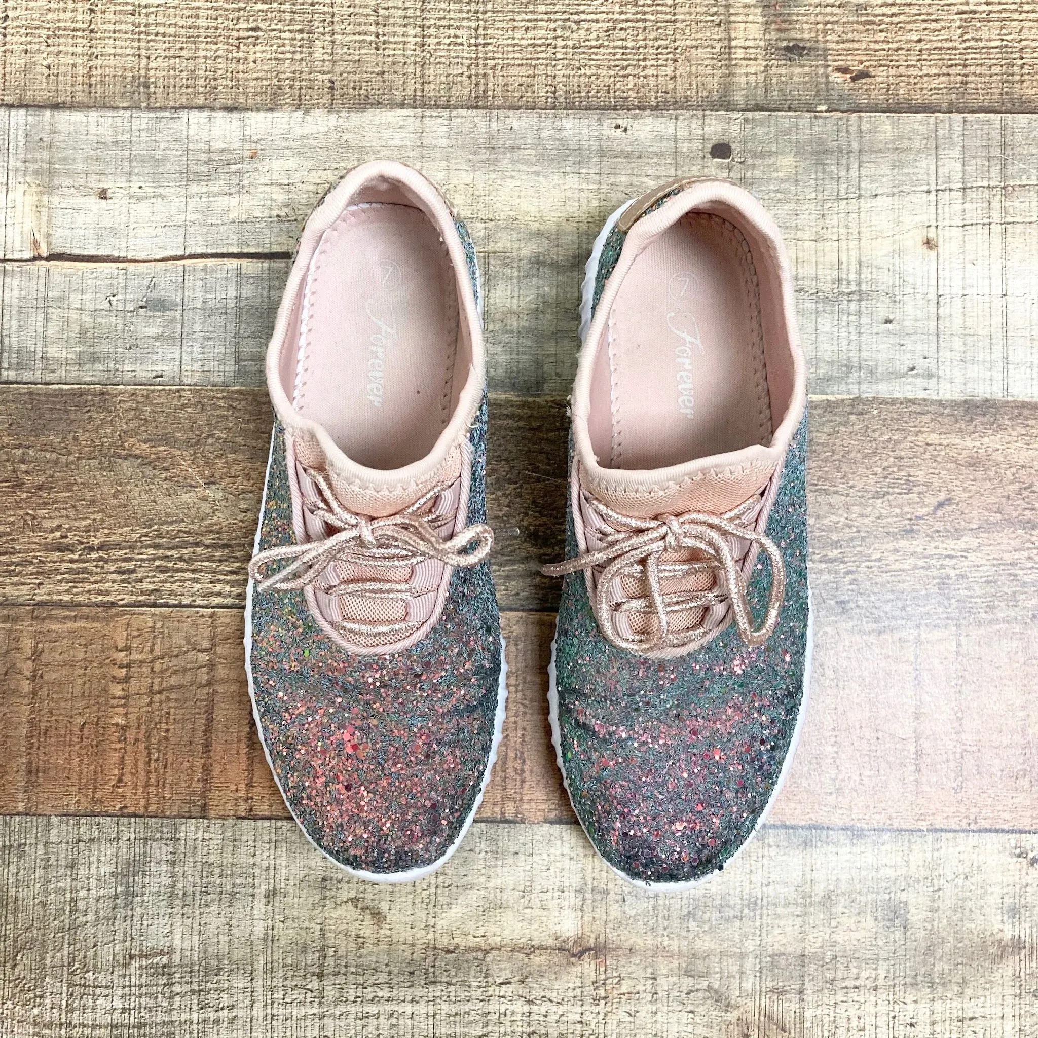 Forever Multicolor Glitter Slip On Sneakers- Size 7 (see notes)