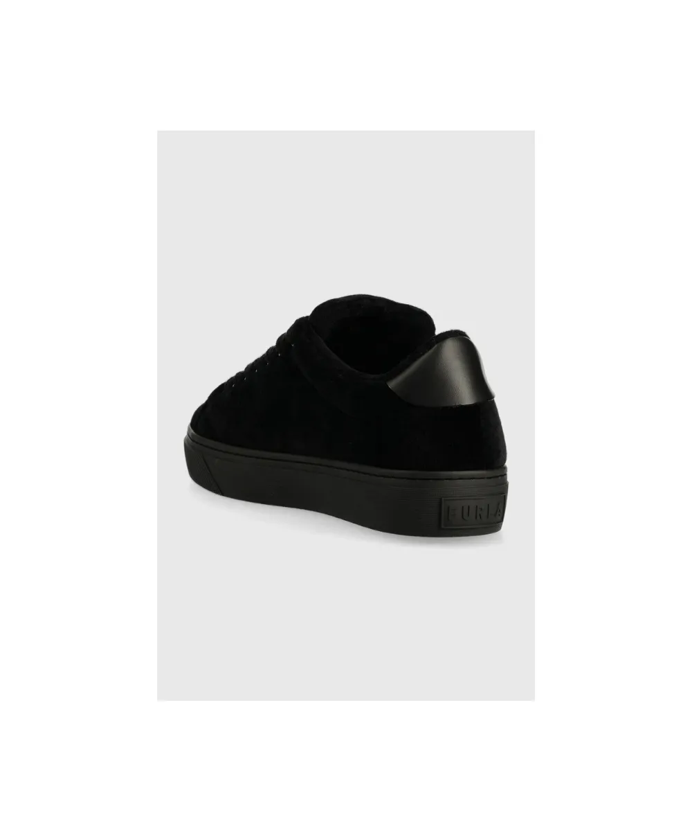 FURLA JOY LACE-UP SNEAKERS IN BLACK