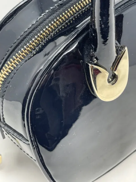 Gianfranco Ferre Black Patent Leather Mini Bag Purse 1-348-52021