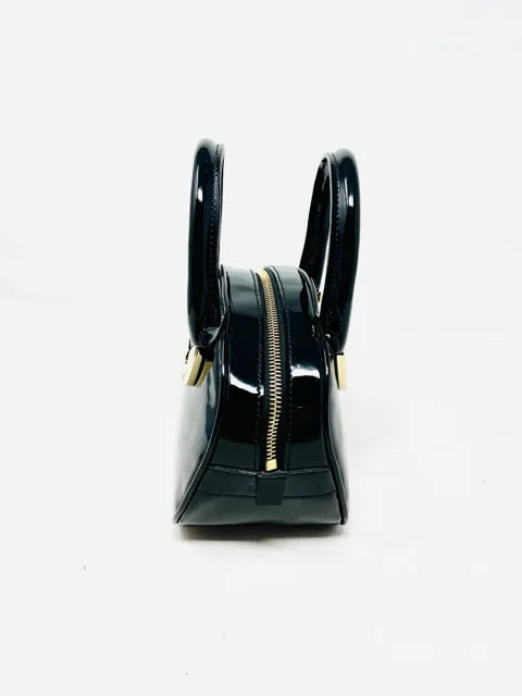 Gianfranco Ferre Black Patent Leather Mini Bag Purse 1-348-52021