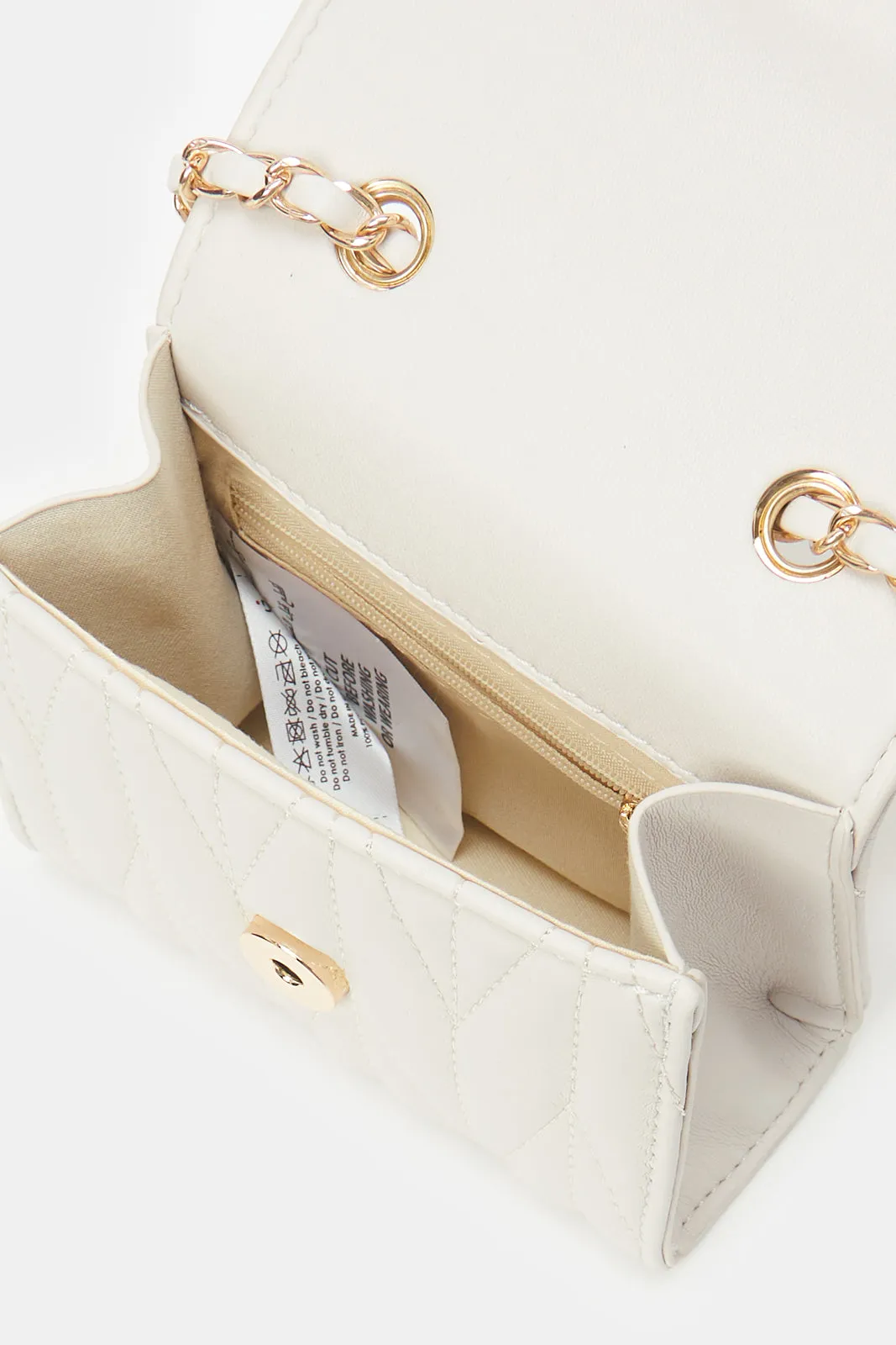 Girls Beige Embellished Crossbody