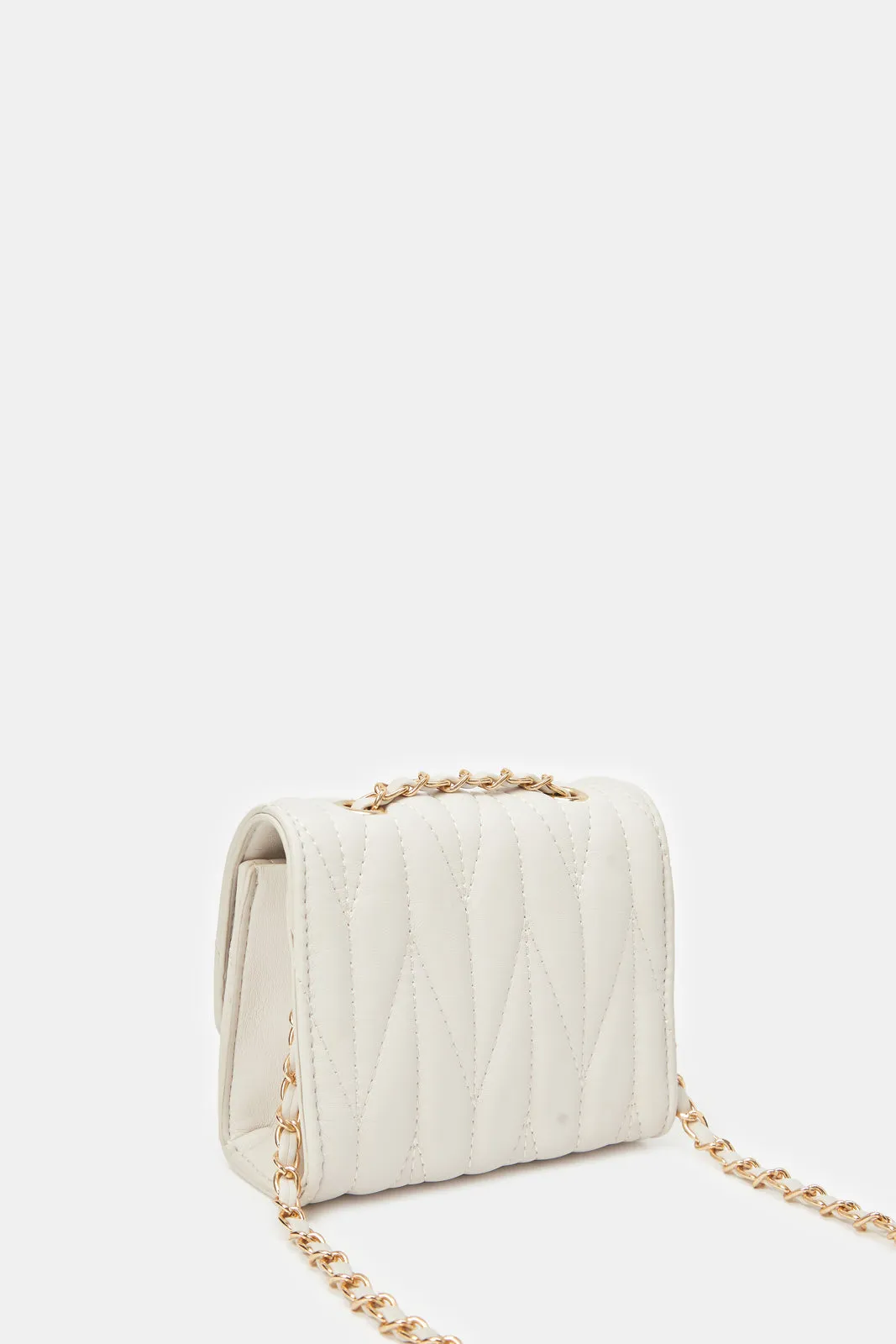 Girls Beige Embellished Crossbody