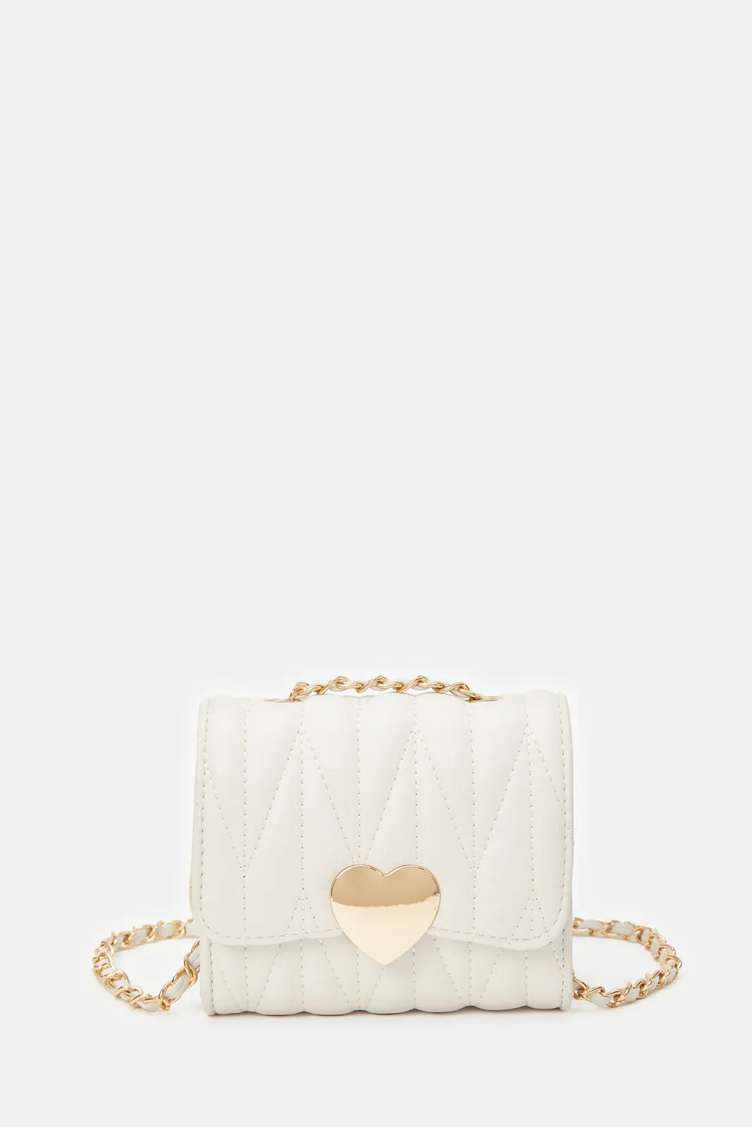 Girls Beige Embellished Crossbody