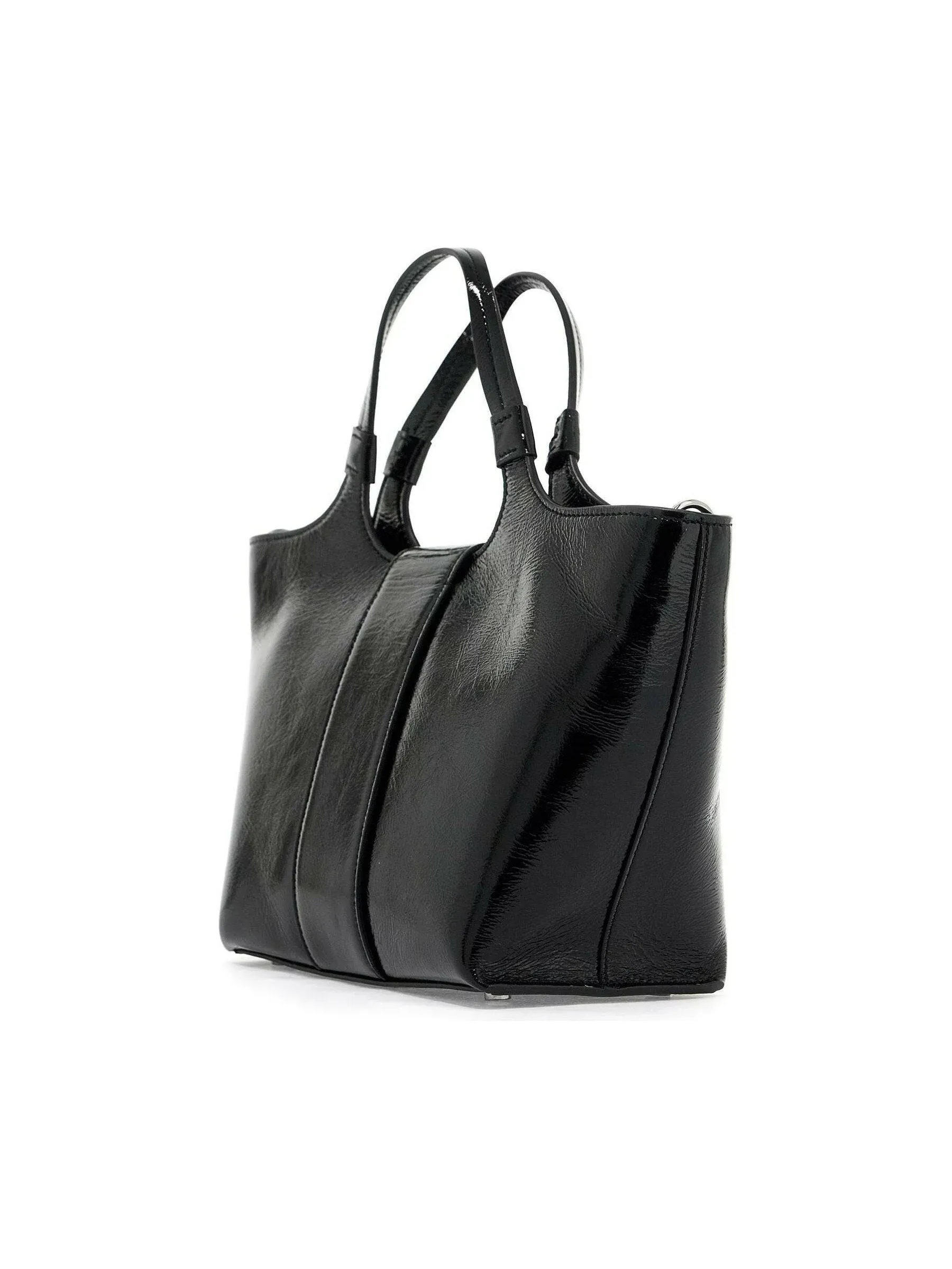 Grand Choc Crinkled Leather Top-Handle Bag