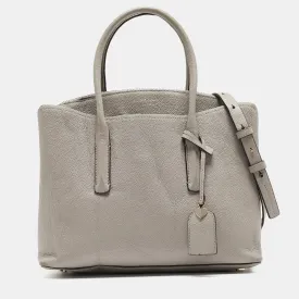 Grey Leather Large Margaux Satchel