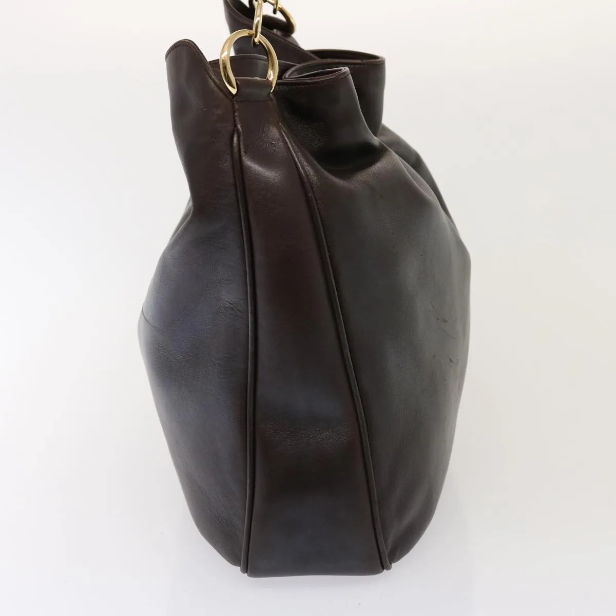 GUCCI Bamboo Shoulder Bag Leather 2way Brown 001 1677 002058 75959