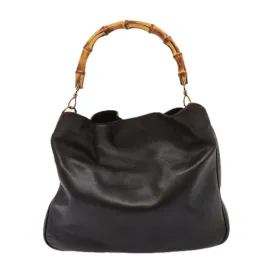 GUCCI Bamboo Shoulder Bag Leather 2way Brown 001 1677 002058 75959