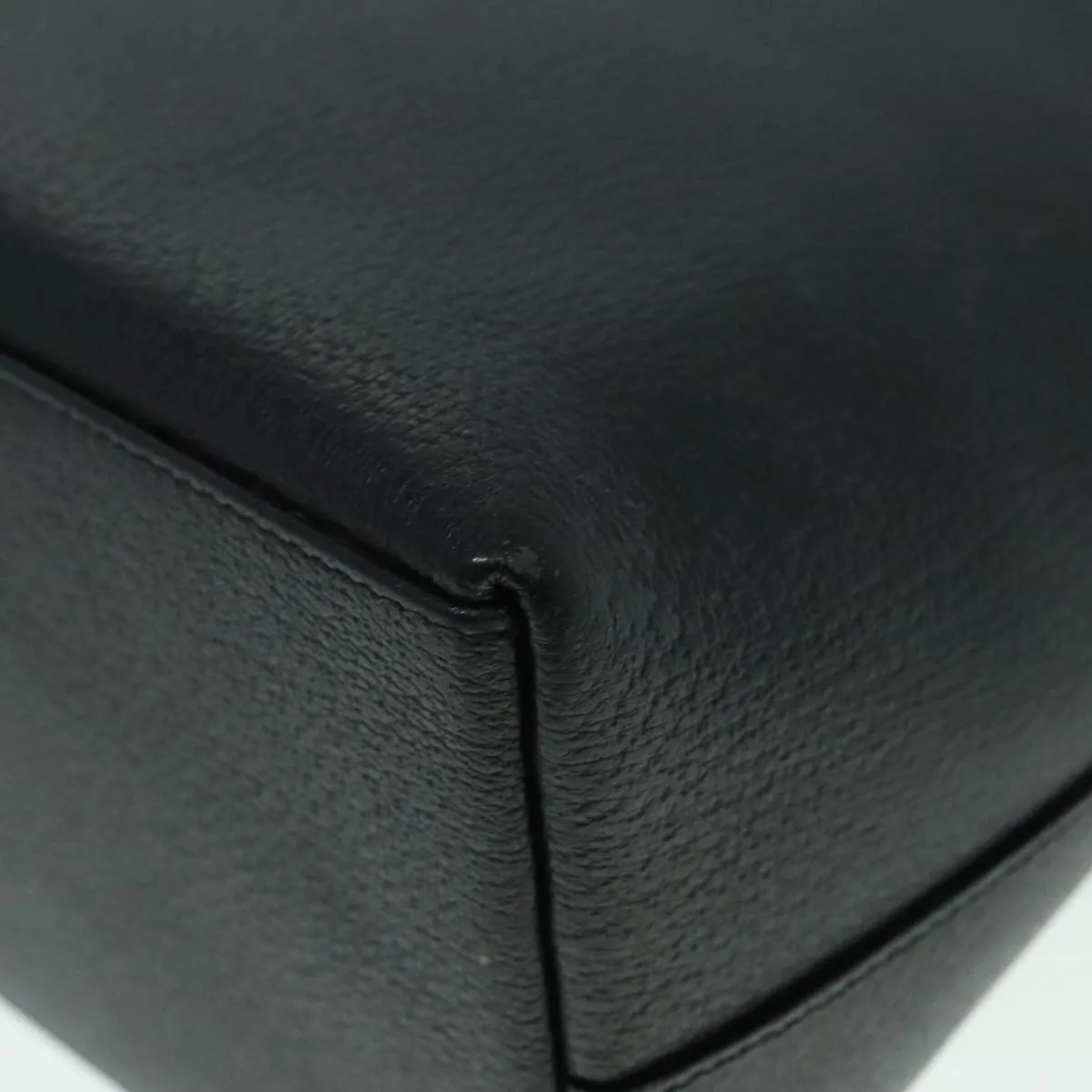 GUCCI Bamboo Shoulder Bag Leather Black Gold 001 1013 1881 ep5939