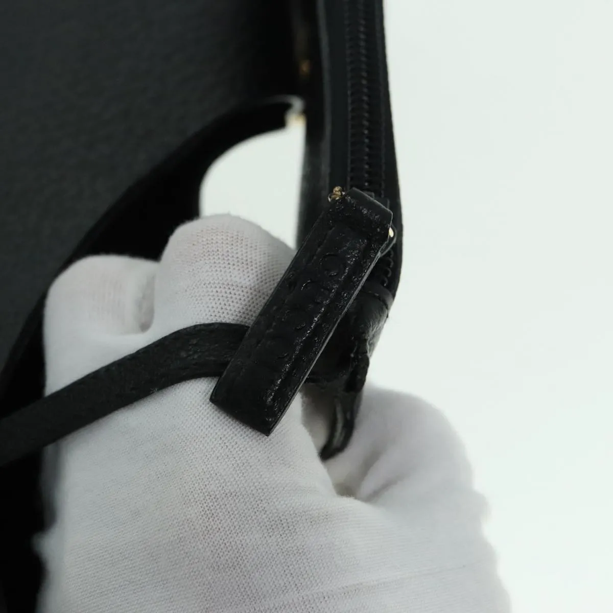 GUCCI Bamboo Shoulder Bag Leather Black Gold 001 1013 1881 ep5939