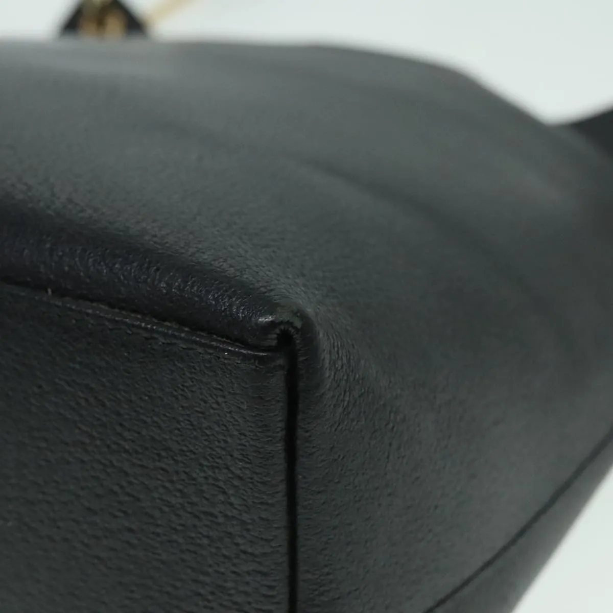 GUCCI Bamboo Shoulder Bag Leather Black Gold 001 1013 1881 ep5939