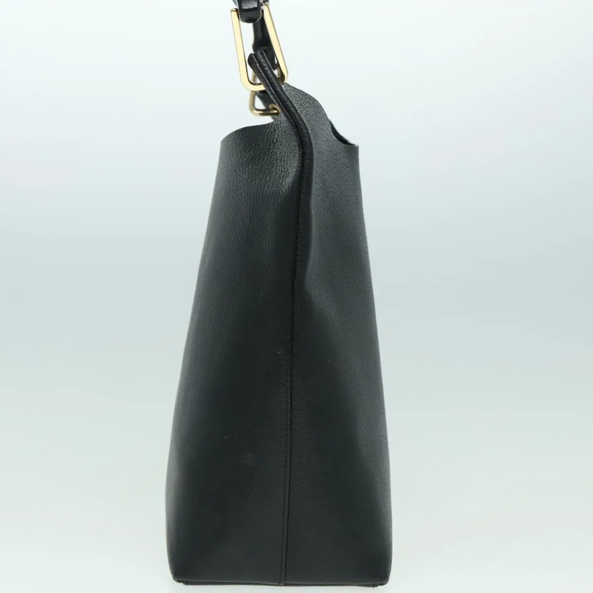 GUCCI Bamboo Shoulder Bag Leather Black Gold 001 1013 1881 ep5939