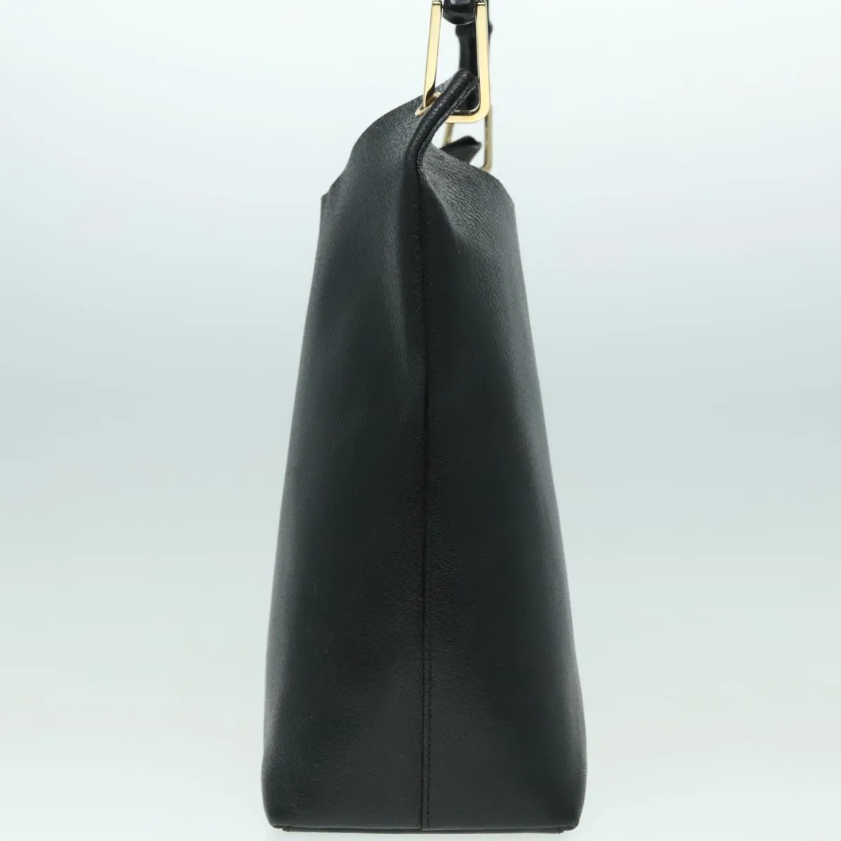 GUCCI Bamboo Shoulder Bag Leather Black Gold 001 1013 1881 ep5939