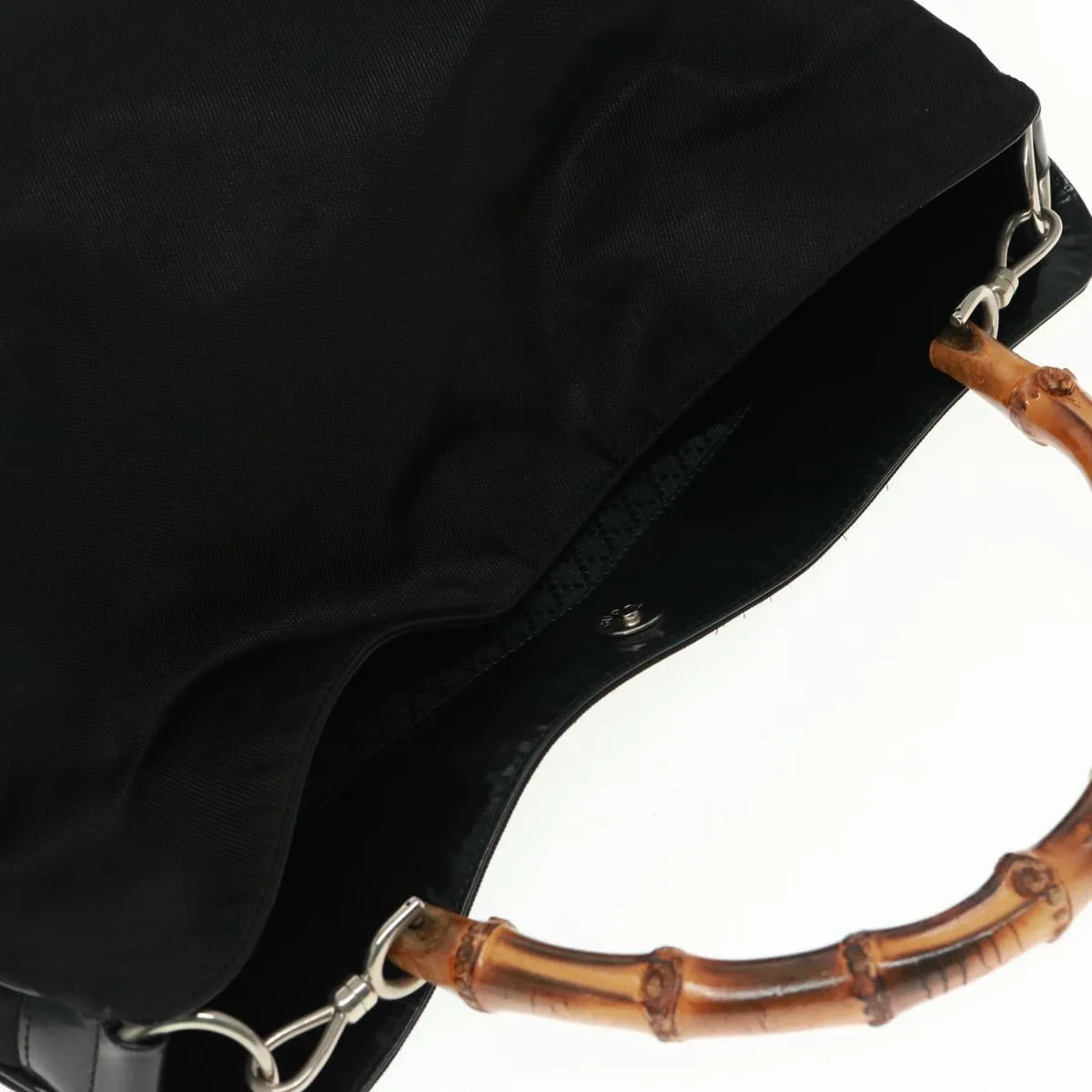 GUCCI Bamboo Shoulder Bag Nylon Black 001 1781 1577 5 ep4616