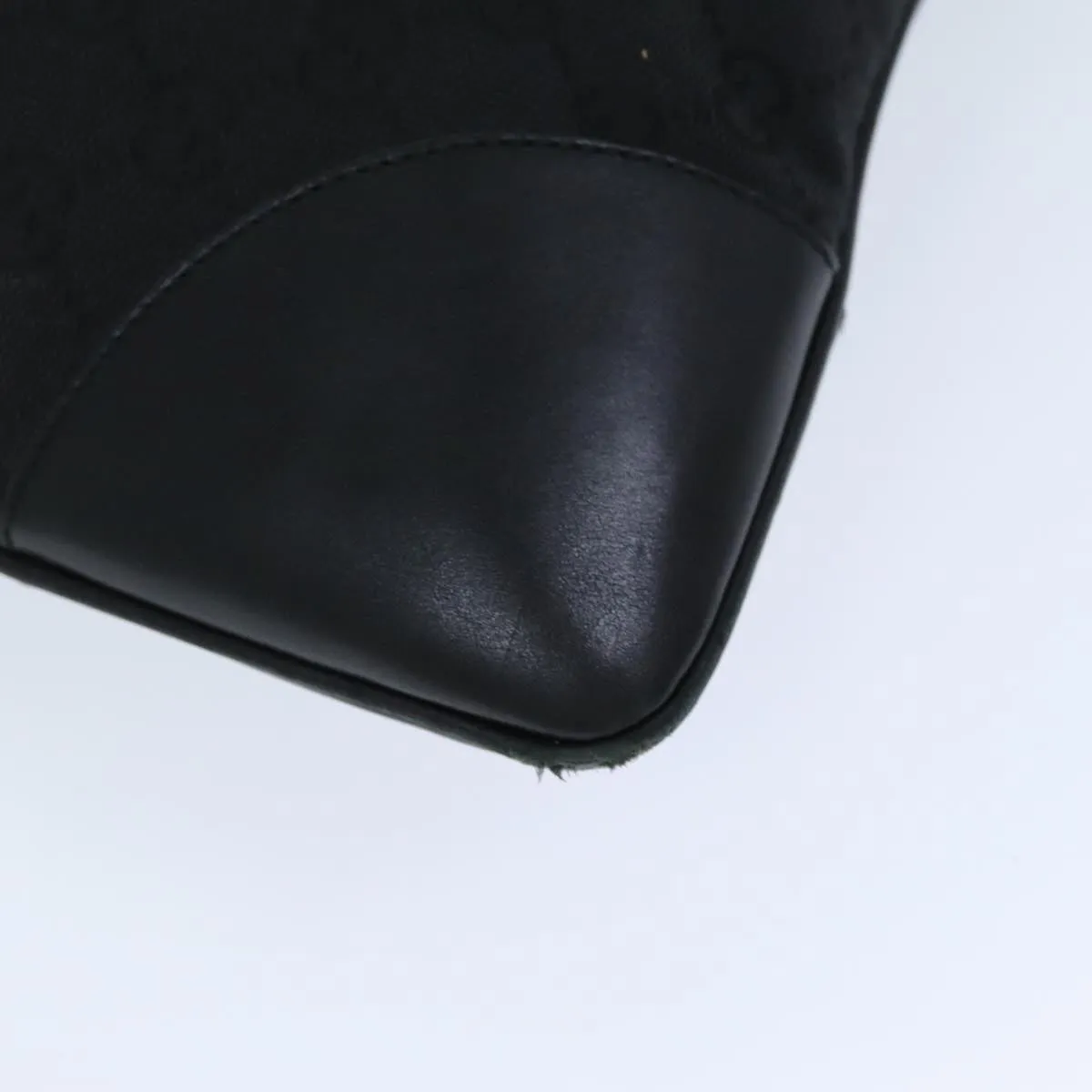 GUCCI GG Canvas Jackie Shoulder Bag Black White 001 4075 76393