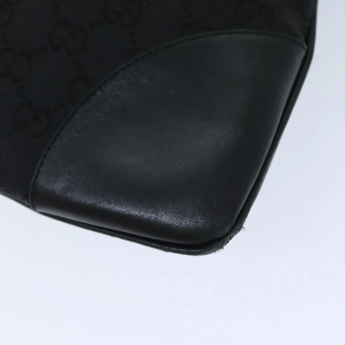 GUCCI GG Canvas Jackie Shoulder Bag Black White 001 4075 76393