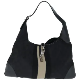 GUCCI GG Canvas Jackie Shoulder Bag Black White 001 4075 76393