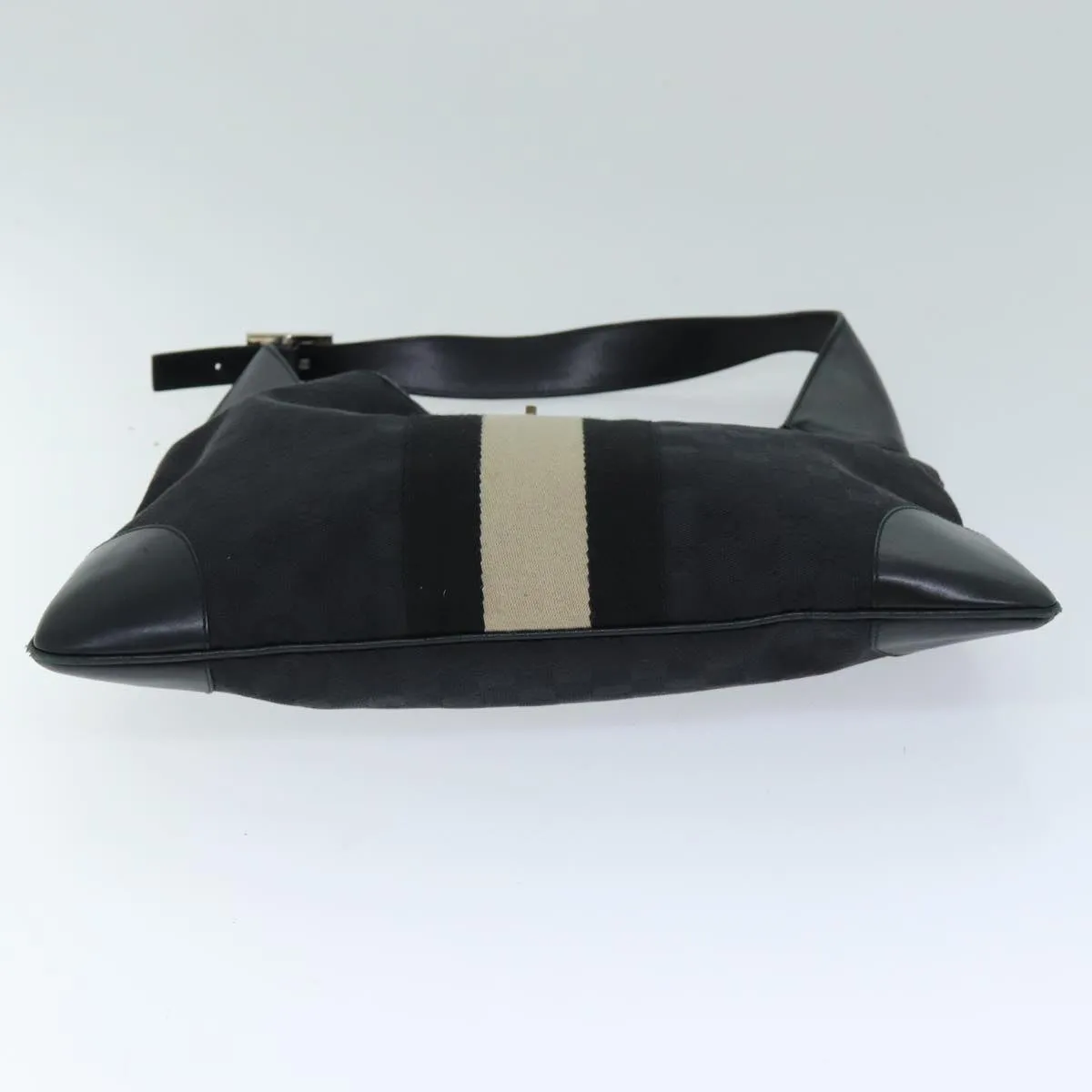 GUCCI GG Canvas Jackie Shoulder Bag Black White 001 4075 76393