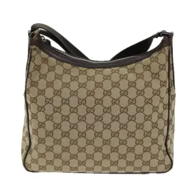 GUCCI GG Canvas Shoulder Bag Beige 131211 73982
