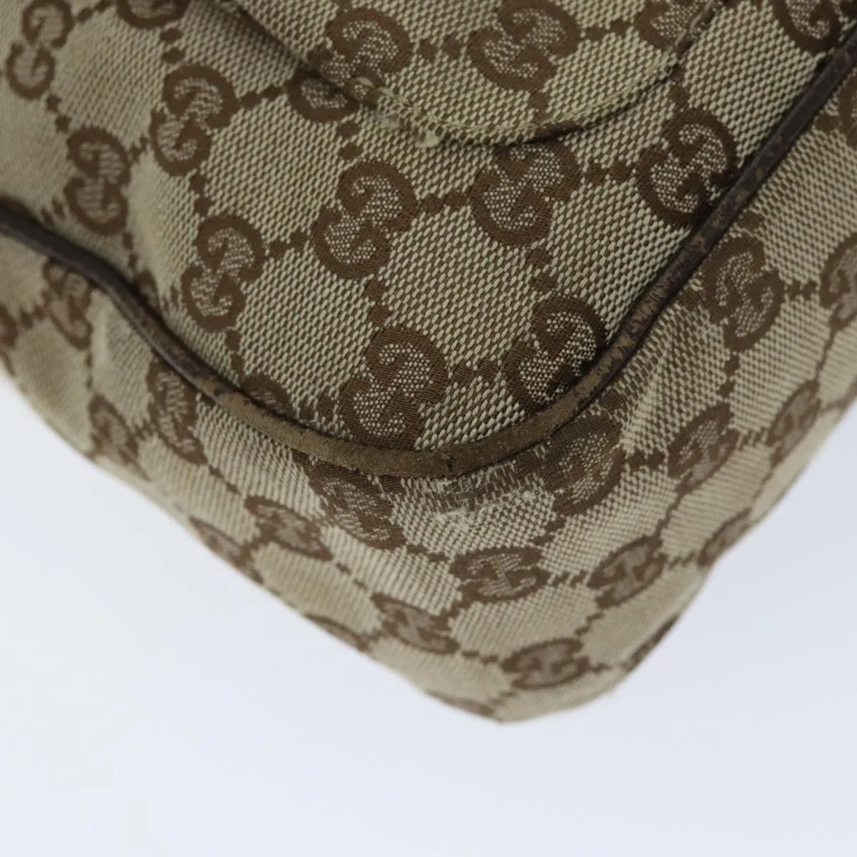 GUCCI GG Canvas Shoulder Bag Beige 131211 73982