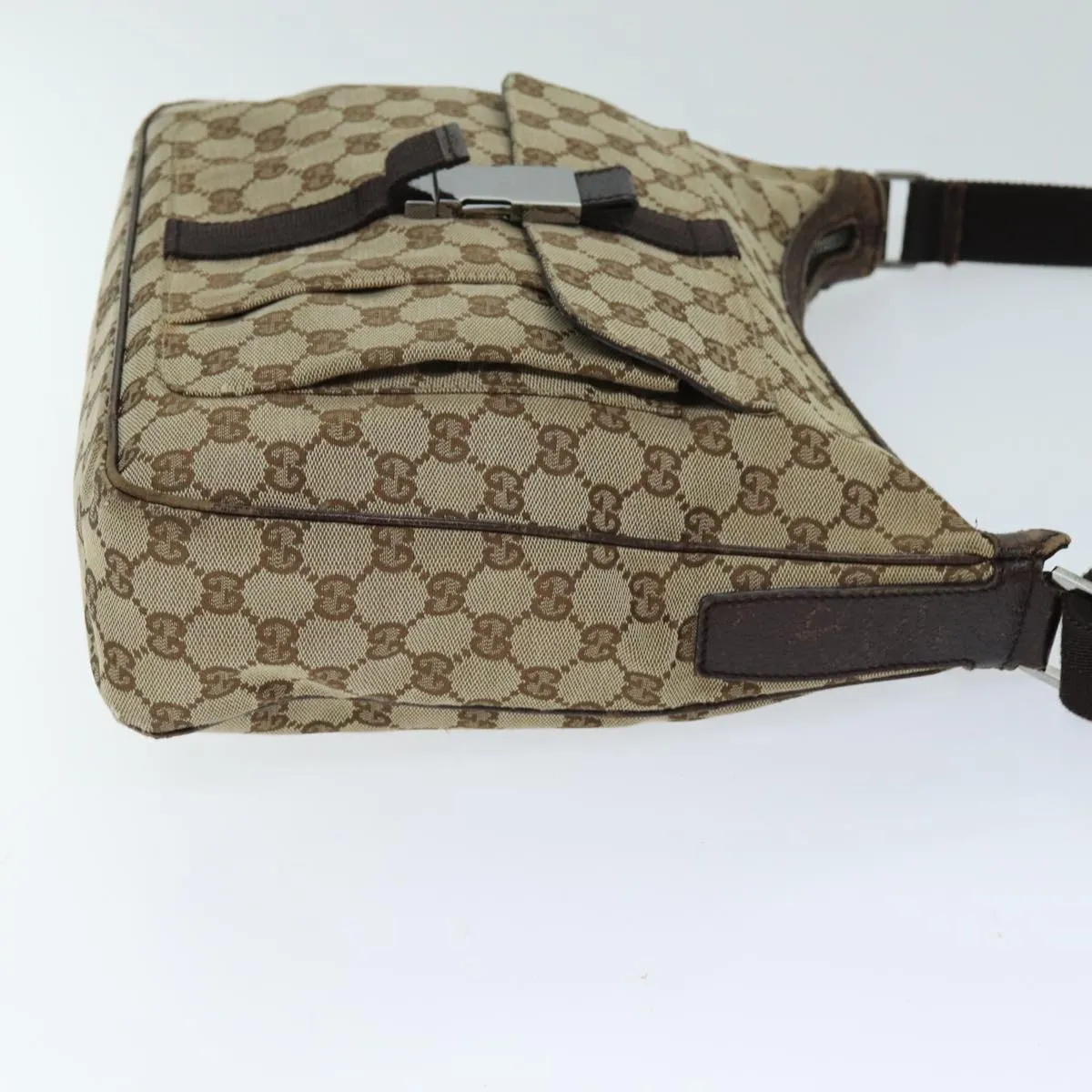 GUCCI GG Canvas Shoulder Bag Beige 131211 73982