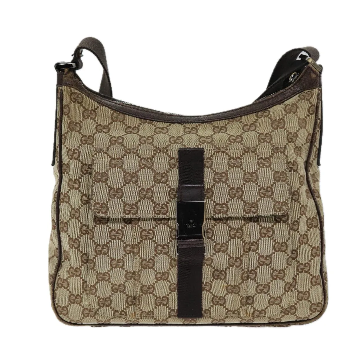 GUCCI GG Canvas Shoulder Bag Beige 131211 73982