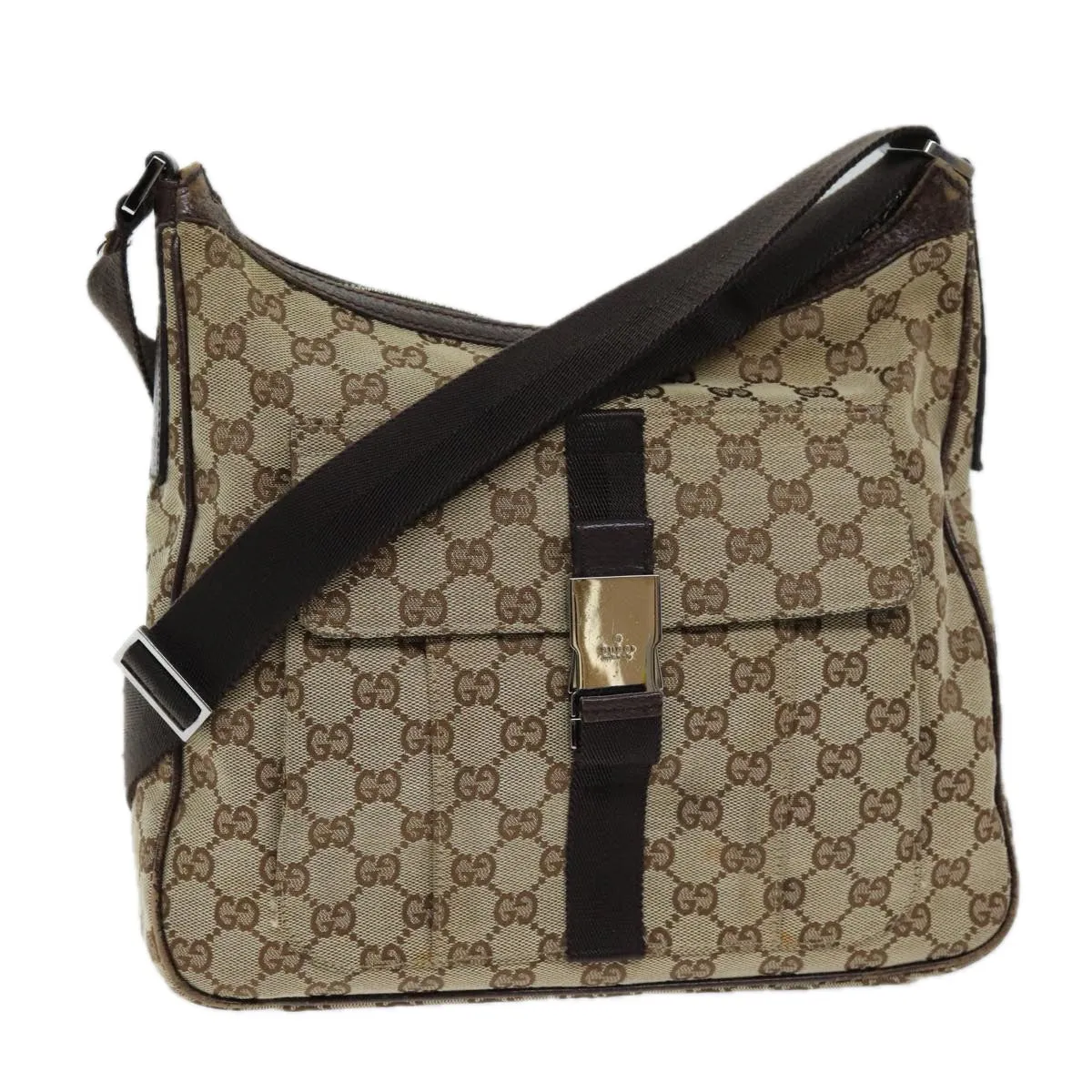 GUCCI GG Canvas Shoulder Bag Beige 131211 73982