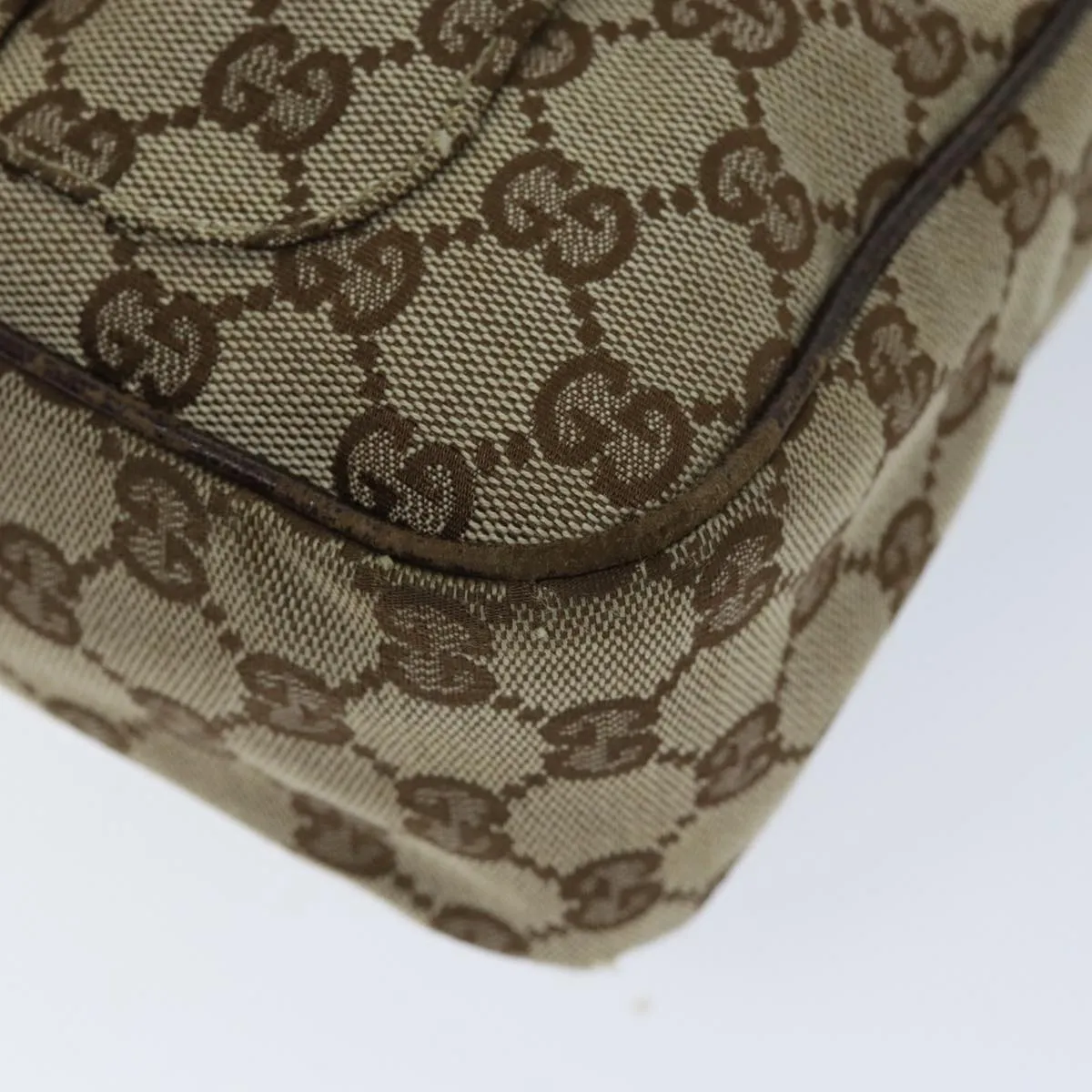 GUCCI GG Canvas Shoulder Bag Beige 131211 73982