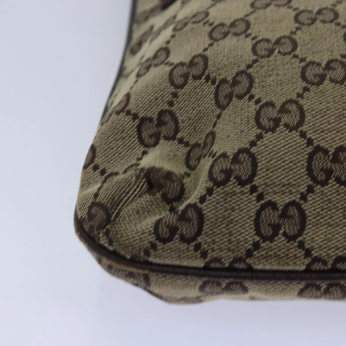 GUCCI GG Canvas Shoulder Bag Beige Brown 122793 79453