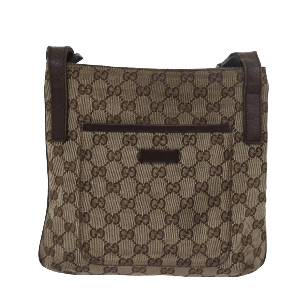 GUCCI GG Canvas Shoulder Bag Beige Brown 122793 79453