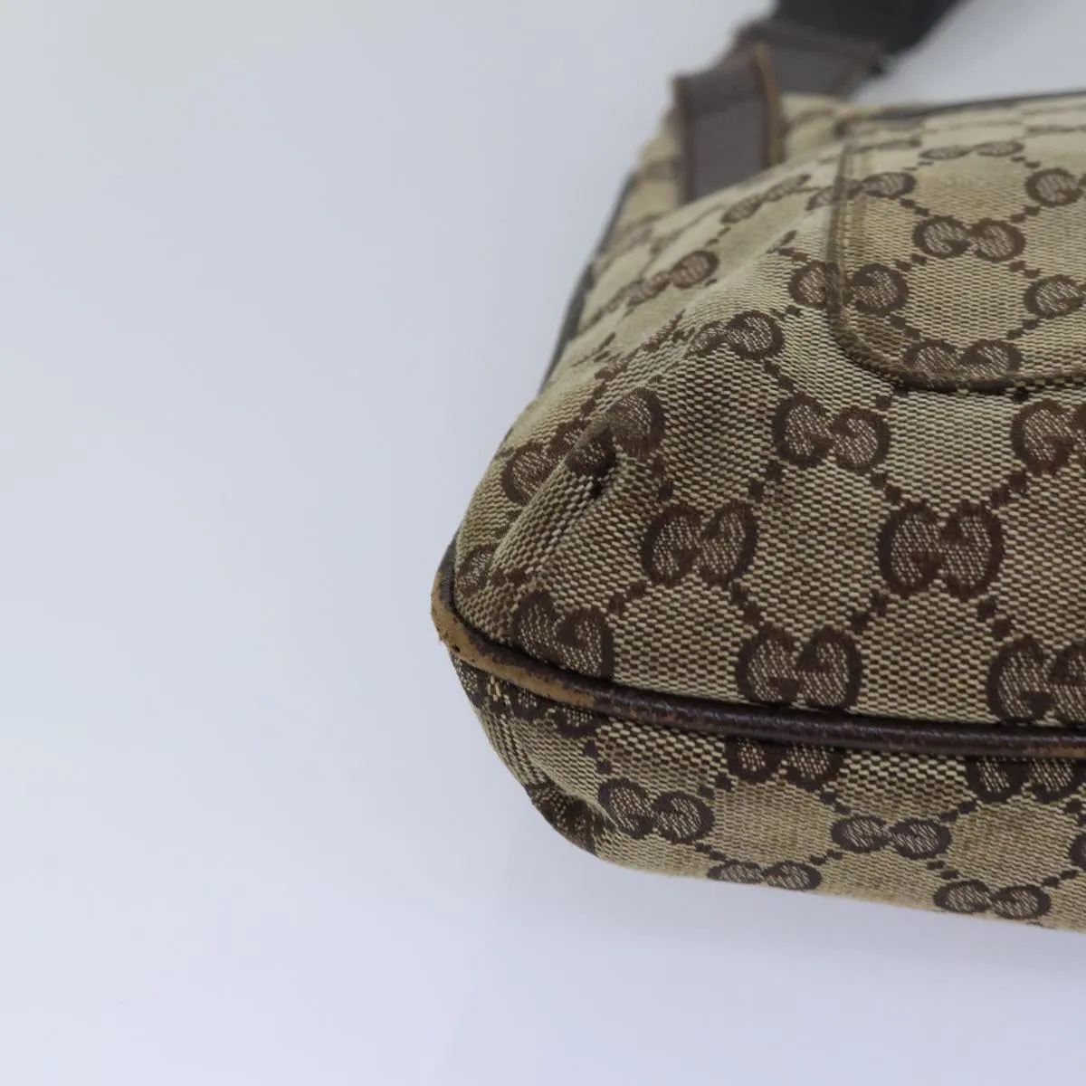 GUCCI GG Canvas Shoulder Bag Beige Brown 122793 79453