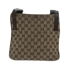 GUCCI GG Canvas Shoulder Bag Beige Brown 122793 79453