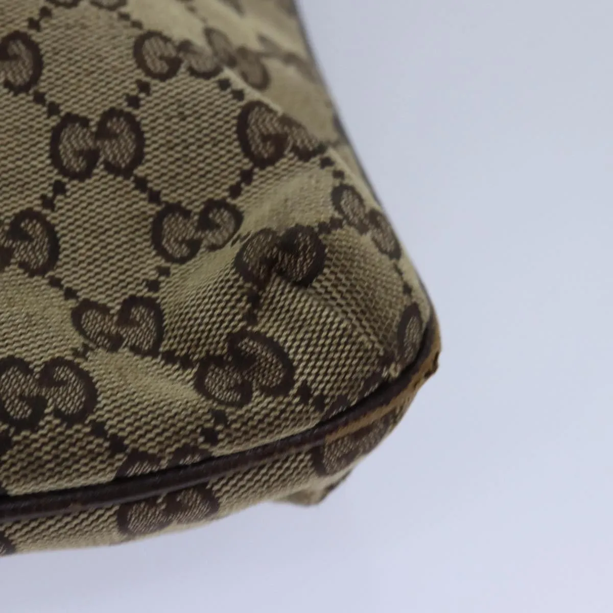 GUCCI GG Canvas Shoulder Bag Beige Brown 122793 79453