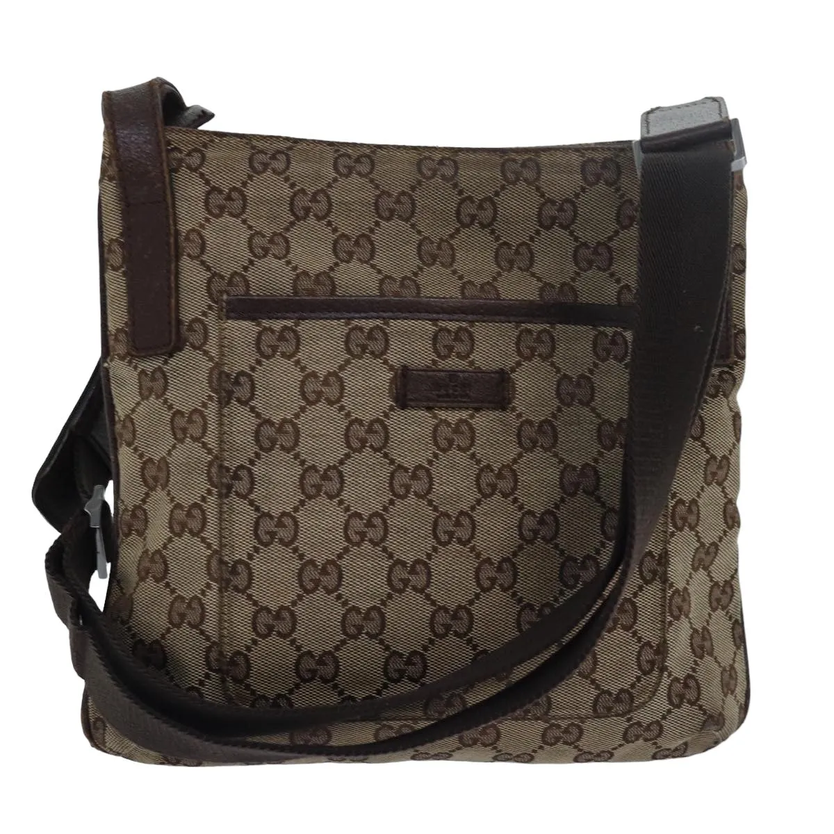 GUCCI GG Canvas Shoulder Bag Beige Brown 122793 79453