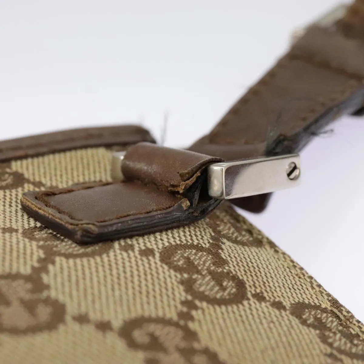 GUCCI GG Canvas Shoulder Bag Beige Brown 92562 ac3353