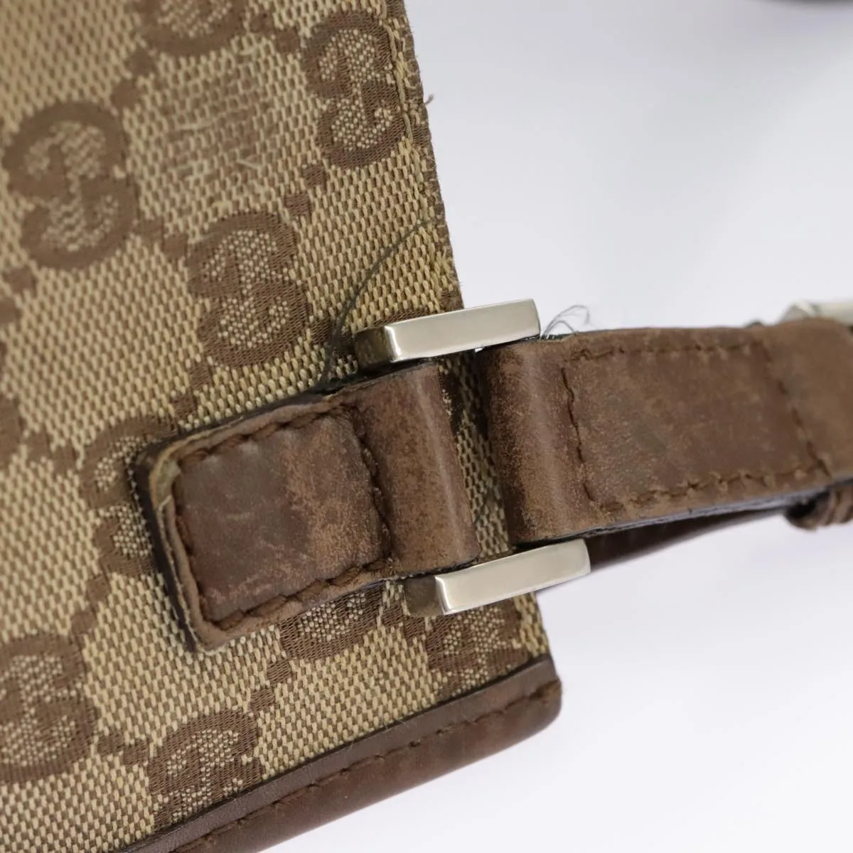GUCCI GG Canvas Shoulder Bag Beige Brown 92562 ac3353
