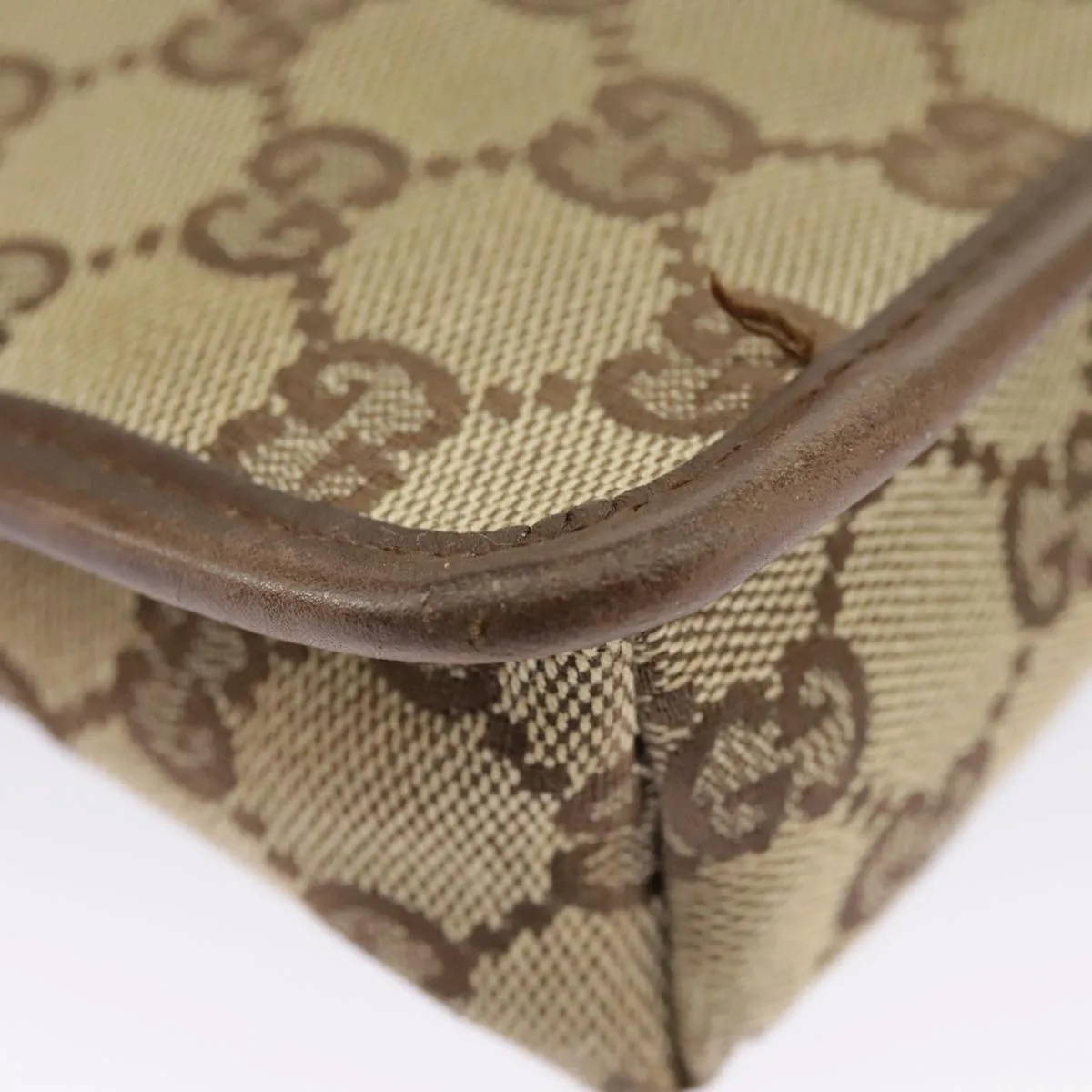GUCCI GG Canvas Shoulder Bag Beige Brown 92562 ac3353
