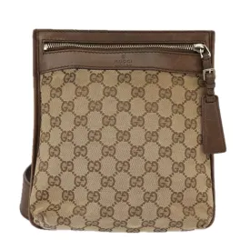 GUCCI GG Canvas Shoulder Bag Beige Brown 92562 ac3353