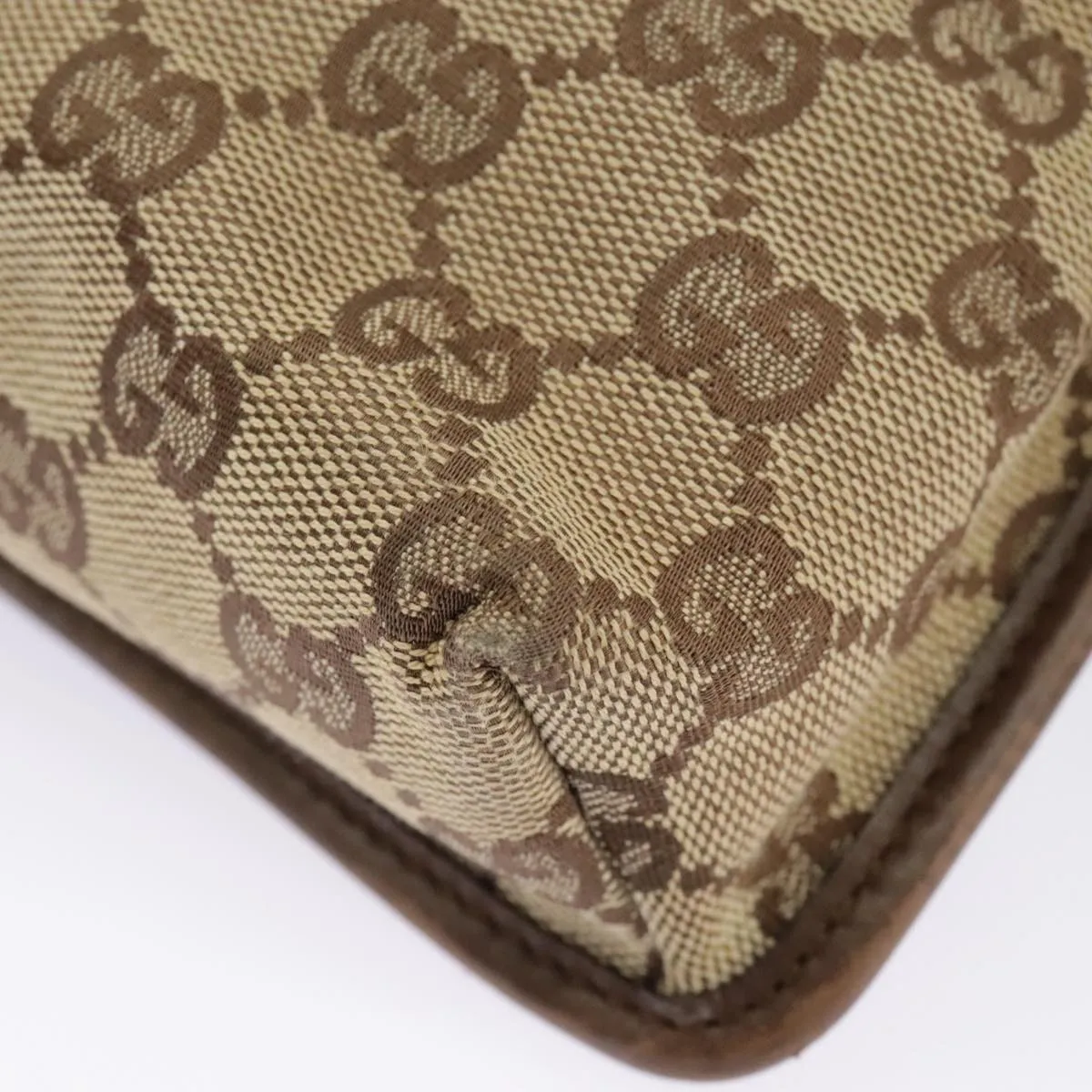 GUCCI GG Canvas Shoulder Bag Beige Brown 92562 ac3353