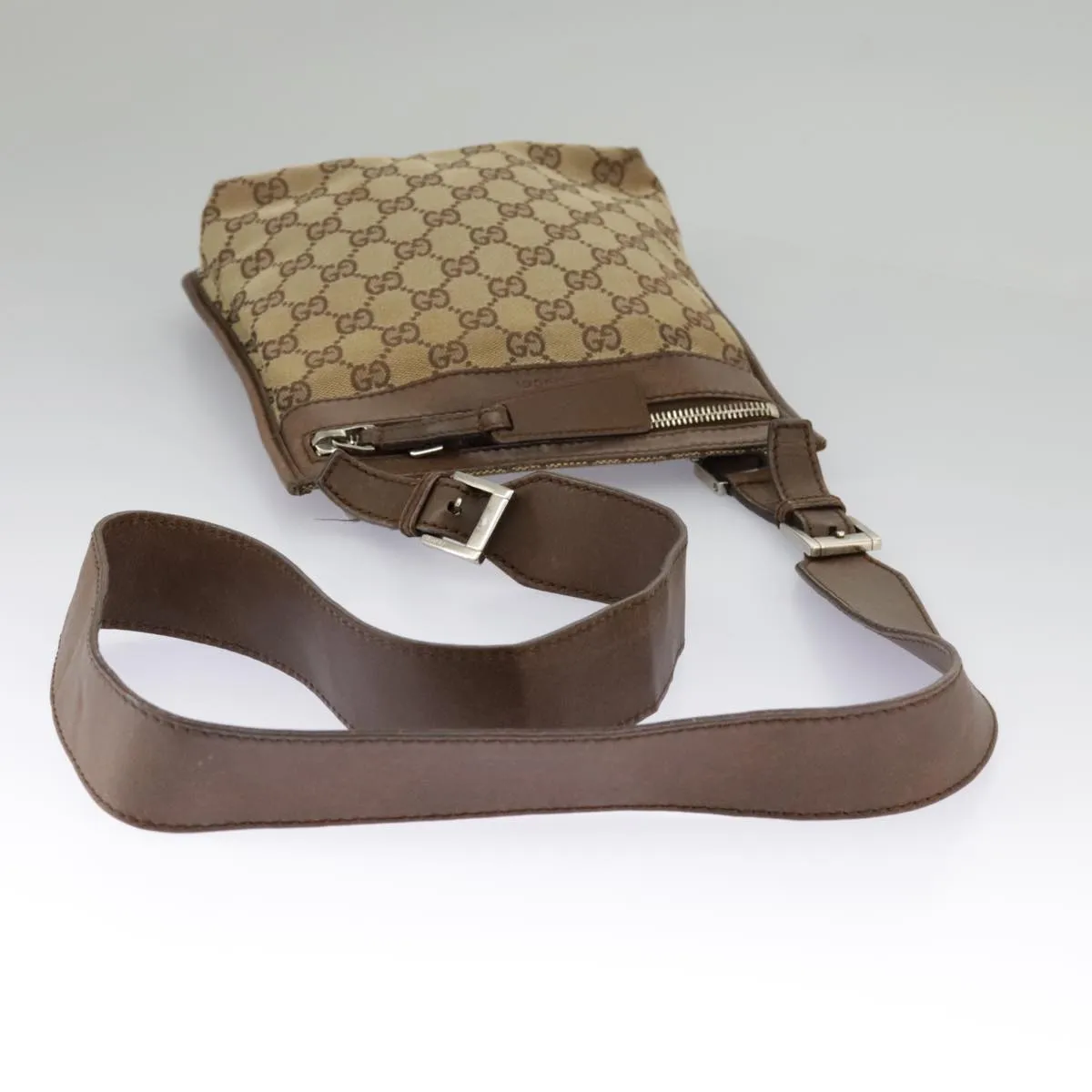 GUCCI GG Canvas Shoulder Bag Beige Brown 92562 ac3353
