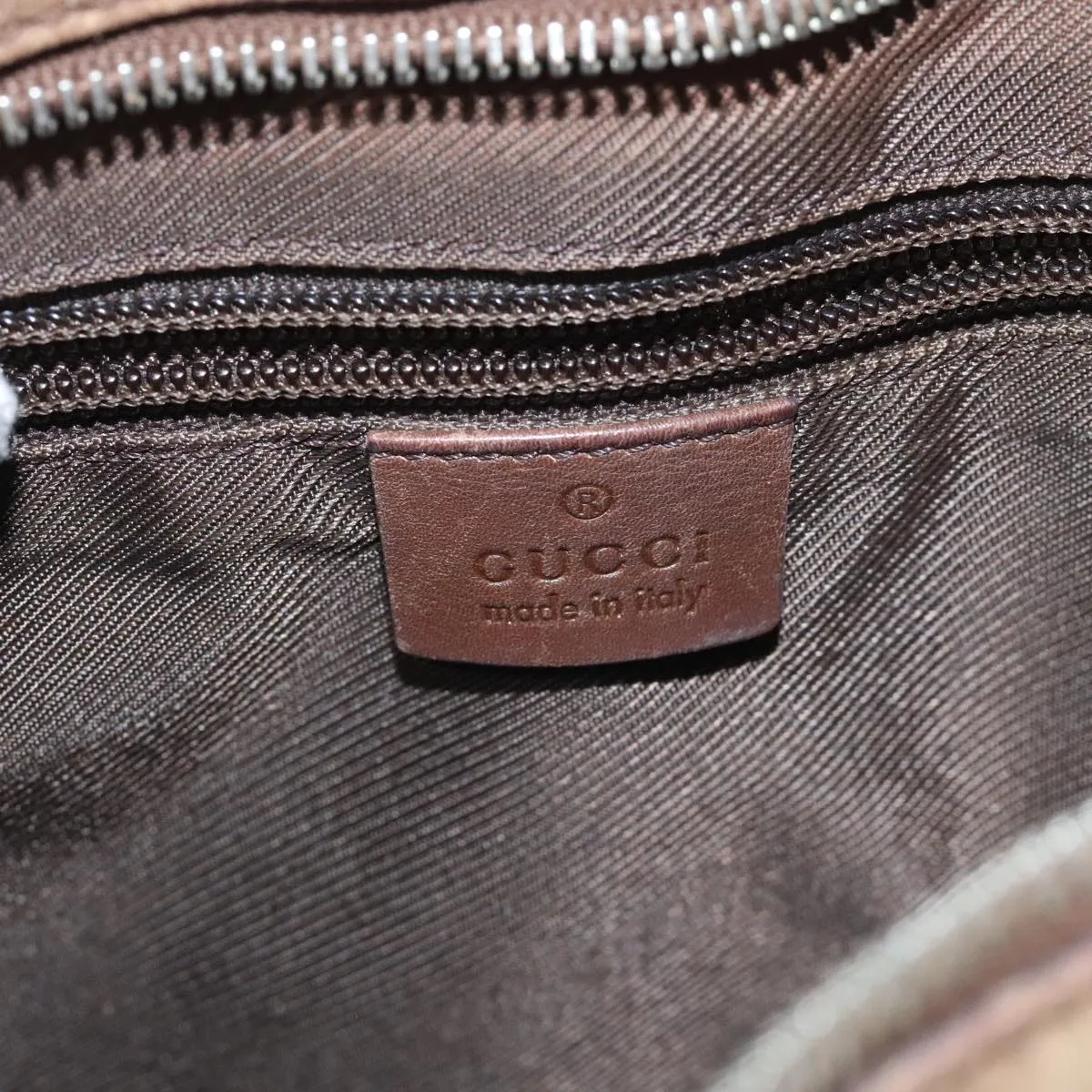 GUCCI GG Canvas Shoulder Bag Beige Silver 001165 93426