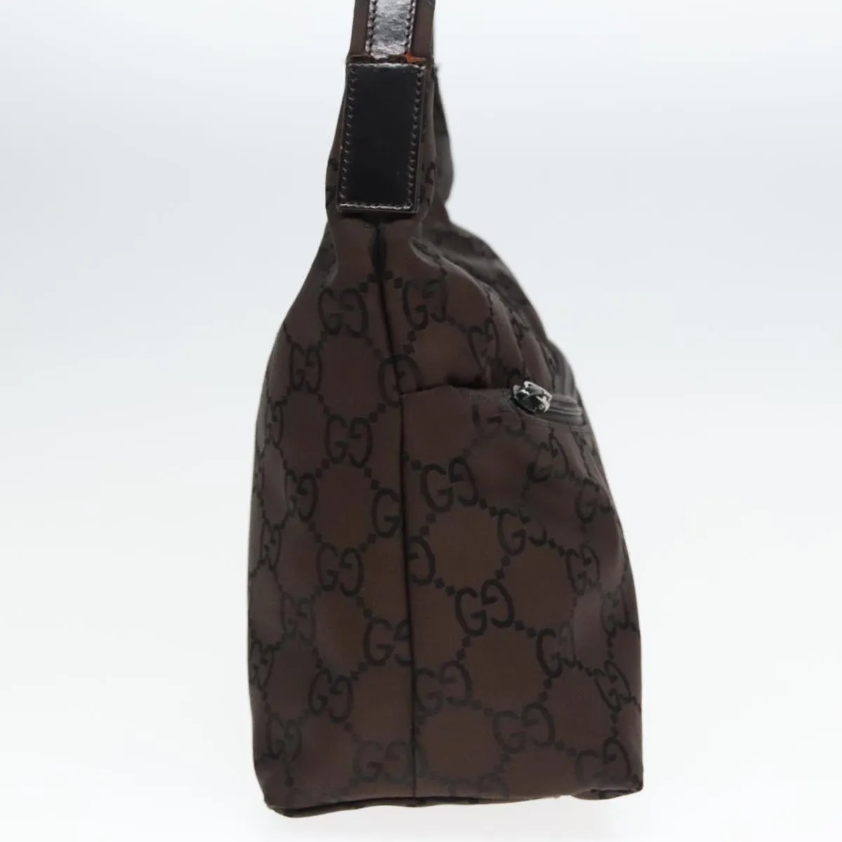 GUCCI GG Canvas Shoulder Bag Brown Silver 001 3386 93492