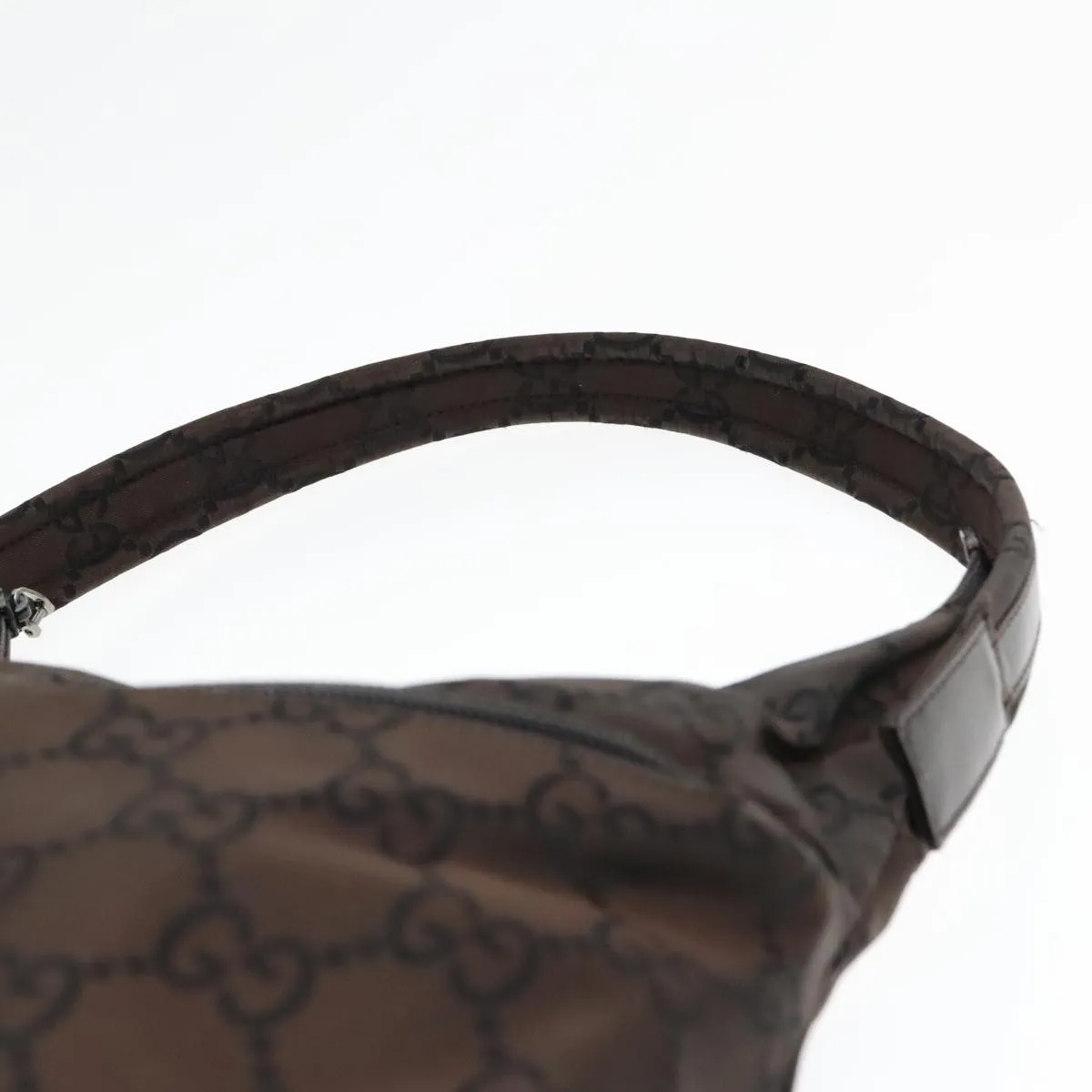 GUCCI GG Canvas Shoulder Bag Brown Silver 001 3386 93492