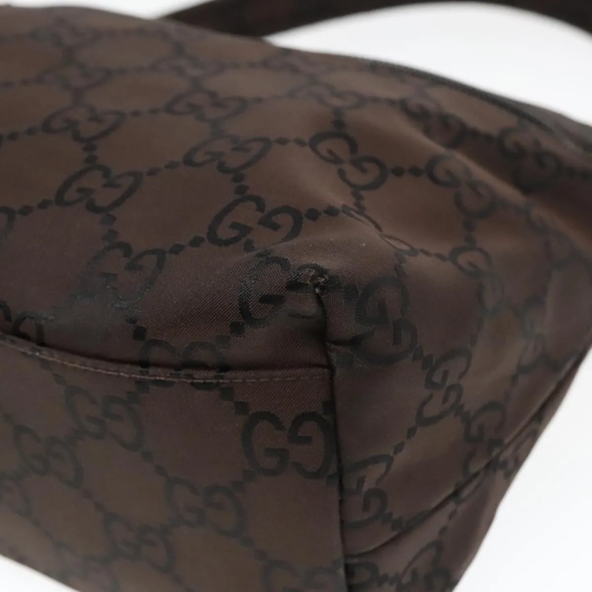GUCCI GG Canvas Shoulder Bag Brown Silver 001 3386 93492